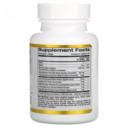 California Gold Nutrition, AstaCarotenoid, комплекс с лютеином, ликопином и астаксантином, 30 растительных мягких таблеток	 California Gold Nutrition, AstaCarotenoid, комплекс с лютеином, ликопином и астаксантином, 30 растительных мягких таблеток